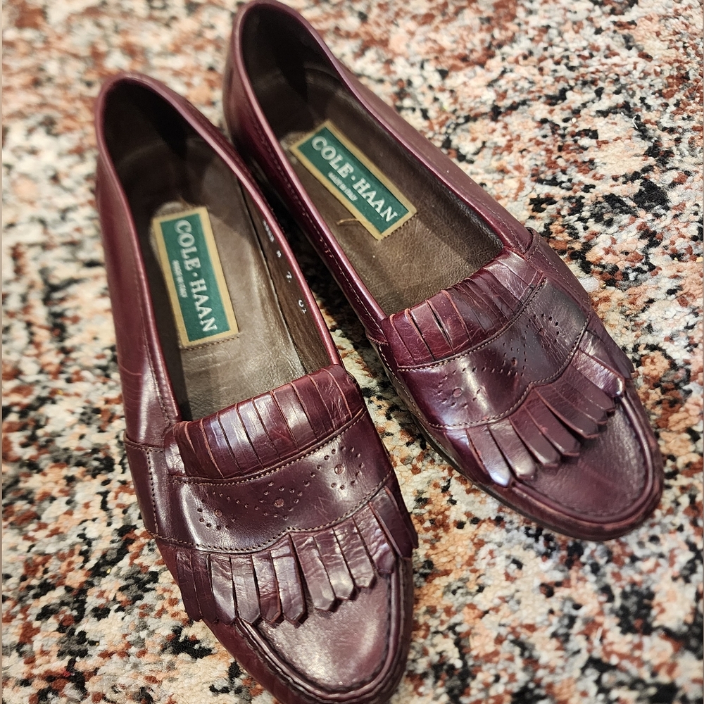 Vintage Cole Haan Loafer|Unisex|Mens 7|Leather Burgandy Loafer